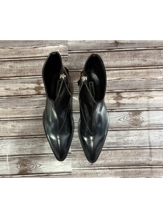 Jil Sander Logo plaque Spazzolato Leather ankle boots sz 39 US 6.5 New $1449
